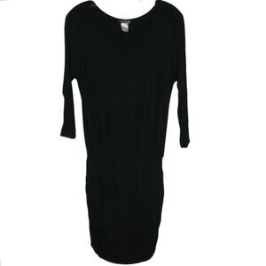 VENUS Long Sleeve Shirt Dress, Stretch Pullover Lightweight Black Sz Small